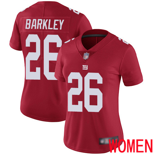 Women New York Giants 26 Saquon Barkley Red Limited Red Inverted Legend Football NFL Jersey